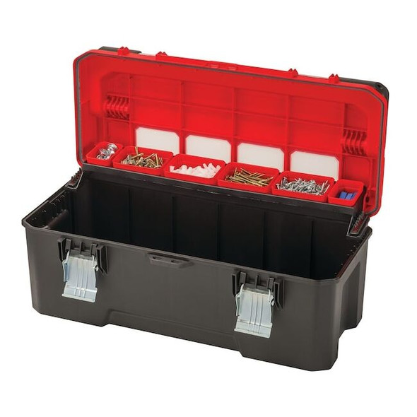 Craftsman Tool Box, Black/Red, 26 in W x 11-3/4 in D x 11 in H CMST26320L