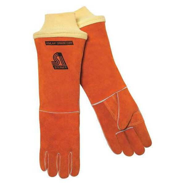 Welding Gloves, Knit Cuff, Wing Thumb, Standard Cowhide, L, 1 PR