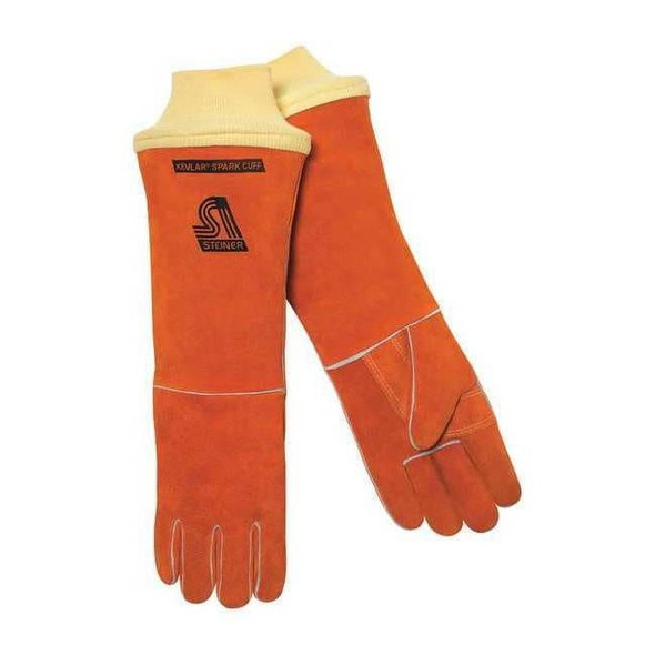 Welding Gloves, Knit Cuff, Wing Thumb, Standard Cowhide, L, 1 PR