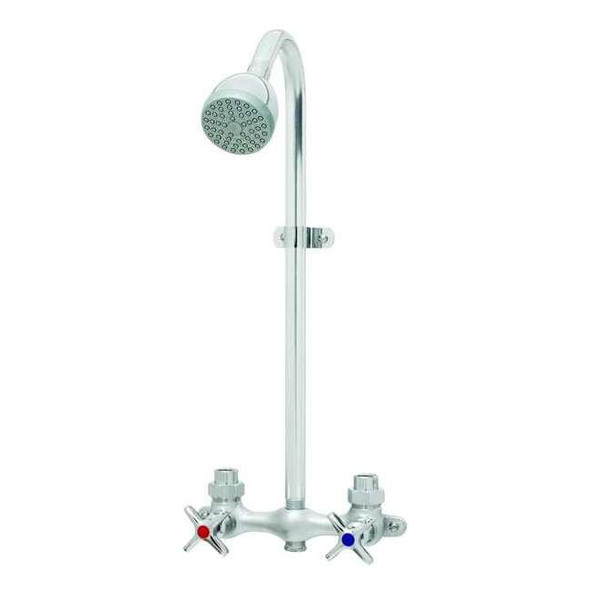Wall Mounted Commercial Shower, Manual, 2, Wall, Rough Chrome Plated