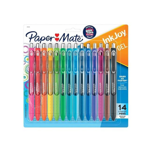 Paper Mate Pen,Assorted,Non-Erasable,Gel,PK14 1959302