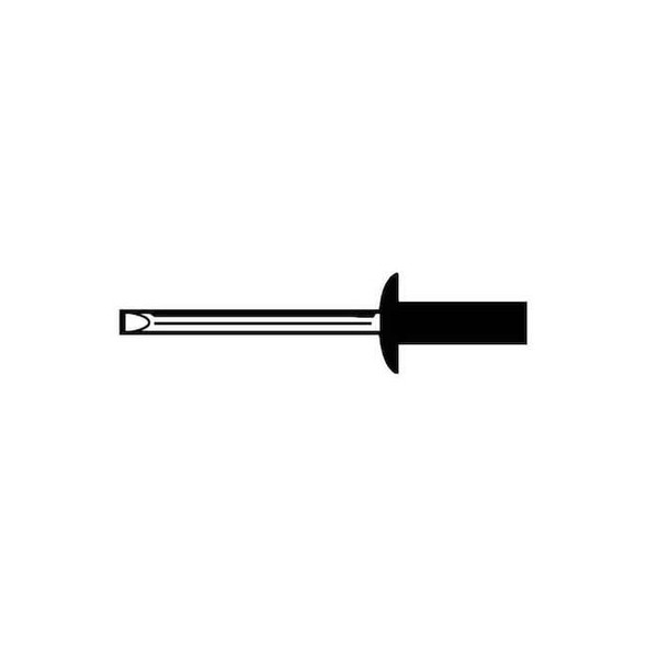 Blind Rivet, Dome Head, 1/8 in Dia., 19/64 in L, Aluminum Body, 500 PK