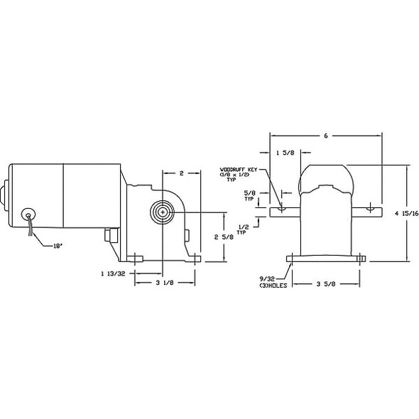 Dayton AC/DC Gearmotor,4.5 rpm,115V,Open Vented 1LRA6