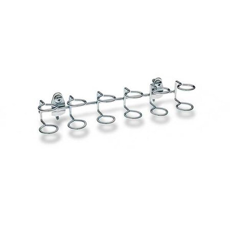 9 In. W Steel Multi-Ring Tool Holder for 1/8 In. and 1/4 In. Pegboard, PK2