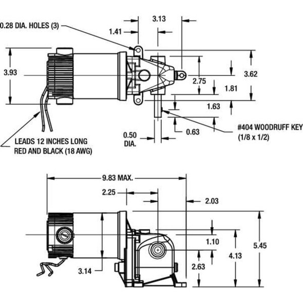 DC Gearmotor, 56 in-lb Max. Torque, 45 RPM Nameplate RPM, 90V DC Voltage  1LRB4