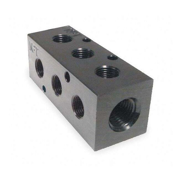Pneumadyne Pipe Manifold Fitting, Aluminum, 1/4 in M10-125-3-90
