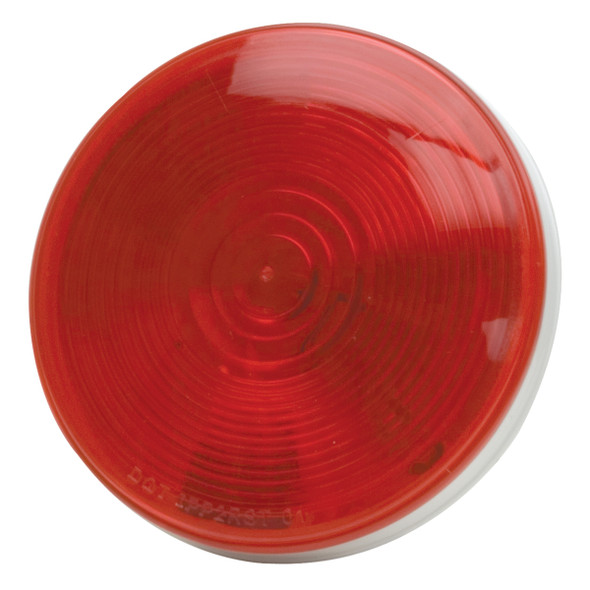 4" Round Sealed Light w/ 3-Prong Connector - Red, Bulk Pack of 2
