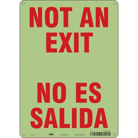 Condor Exit Sign, Plastic, 10" W, 14" H, Not An Exit/No Es Salida, White 480H82