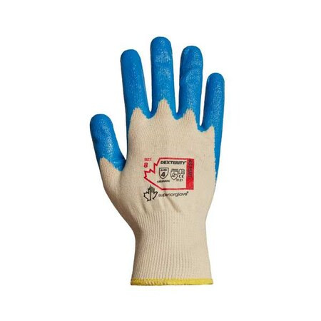 Coated Gloves, Nitrile, Smooth, 4-Mar, 4 Abrasion Level, Blue/White, S (7) 12 PK