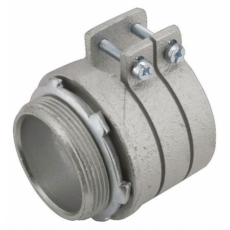 AC/MC Grounding Connector, 3 in, Push-On, Malleable Iron, Electro Zinc Plated