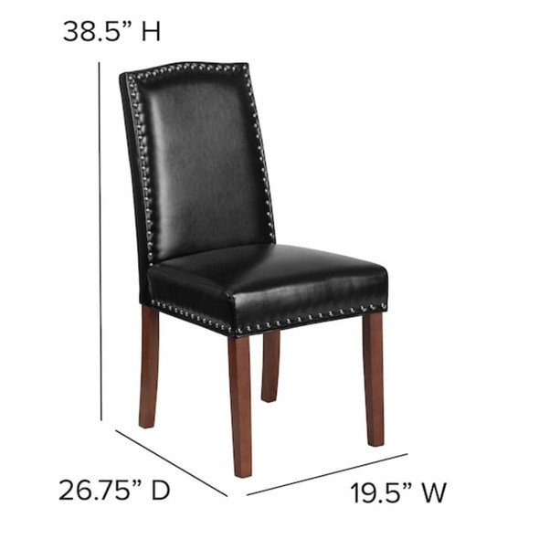 Flash Furniture Black Leather Parsons Chair,PK2 2-QY-A13-9349-BK-GG