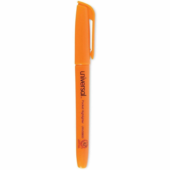 Universal Highlighter - Fluorescent Orange Ink - Orange Barrel - 12 / Dozen