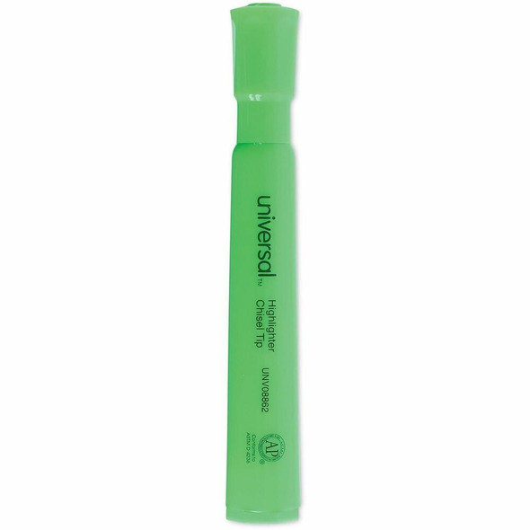 Universal Highlighter - Fluorescent Green Ink - Green Barrel - 12 / Dozen