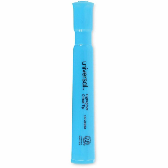 Universal Highlighter - Fluorescent Blue Ink - Blue Barrel - 1 Dozen