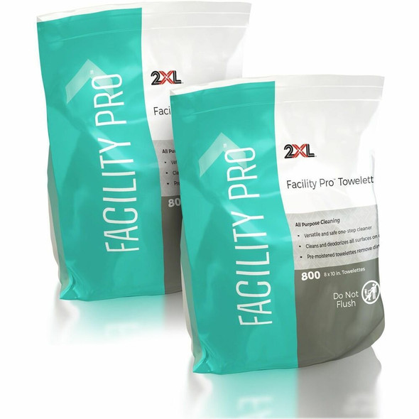 2XL Facility Pro&reg; All-Purpose Towelettes - White - 2 / Carton
