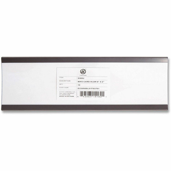 U Brands Card Holder - Black - Magnetic - 10 / Pack