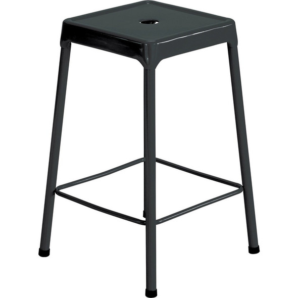 Safco Steel Counter Stool - Four-legged Base - Black - Steel - 1 Each