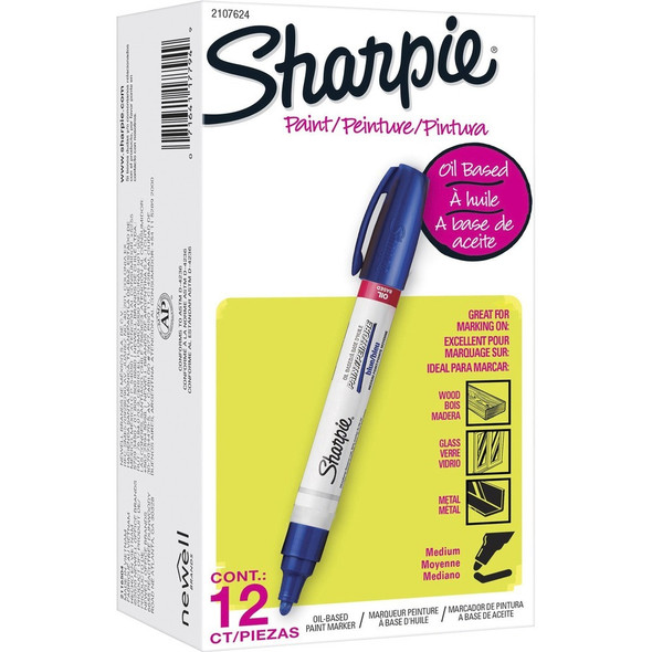 Sharpie Oil-based Paint Markers - Blue Ink - Oil Based - 1 Dozen