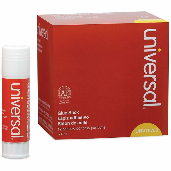 Universal Glue Stick - 0.74 oz - Clear - 12 / Pack