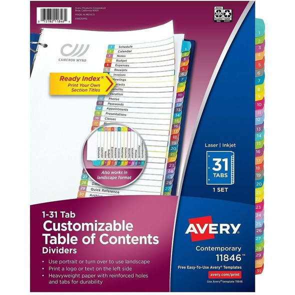 Avery Ready Index Index Divider 11846