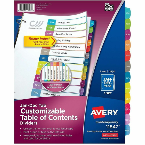 Avery Ready Index Tab Divider 11847