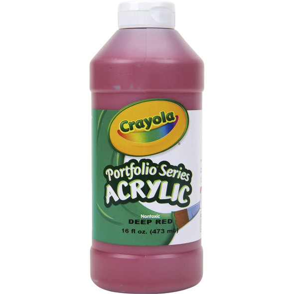 Crayola Portfolio Series Acrylic Paint - Deep Red - 16 fl oz - 1 Each