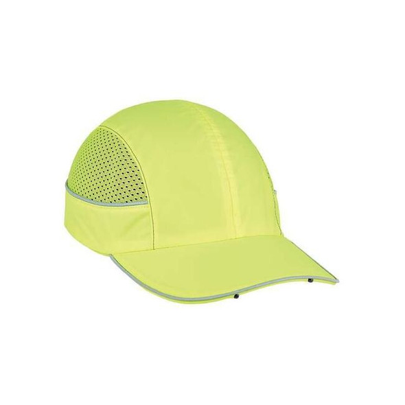 Bump Cap, Long Brim Baseball, ABS, Hook-and-Loop Suspension, Hi-Visibility Lime