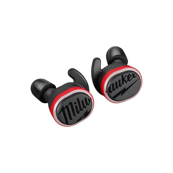 Milwaukee Tool Earbuds,Bluetooth,Black/Red,Cylinder 2191-21