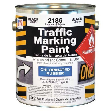 Traffic Zone Marking Paint, 1 gal., Black, Chlorinated Solvent -Based