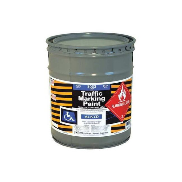 Traffic Zone Marking Paint, 5 Gal., Handicap Blue, Alkyd Solvent -Based