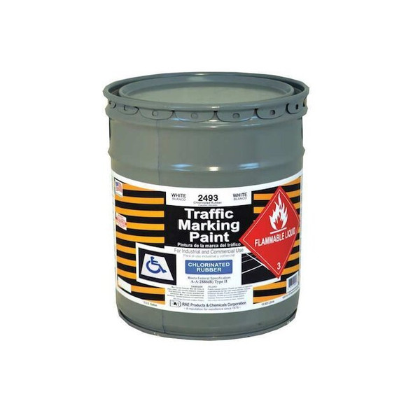 Traffic Zone Marking Paint, 5 Gal., White, Chlorinated Solvent -Based