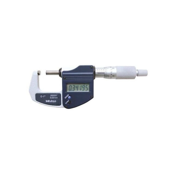 Mitutoyo Mic,0 to 1/0 to 25.4mm,Ratchet Stop,NIST,Case 293-831-32-CAL