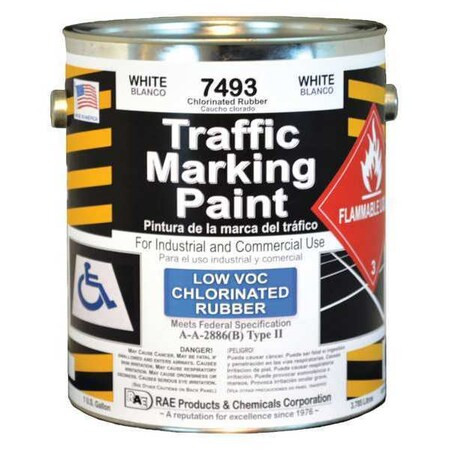 Traffic Zone Marking Paint, 1 gal., White, Chlorinated Solvent -Based