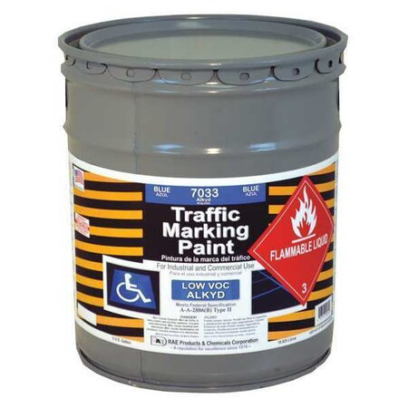 Rae Traffic Zone Marking Paint, 5 Gal., Blue, Alkyd Solvent -Based 7033-05