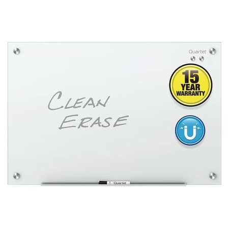 Quartet 36" H x 48" W Magnetic Glass Dry Erase Board, Gloss, White G4836W