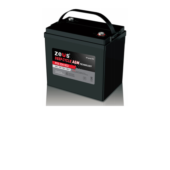 Zeus Battery Products 224AH 6V DEEP CYCLE SEALED LEAD ACID BATTERY PC6-224-GC2
