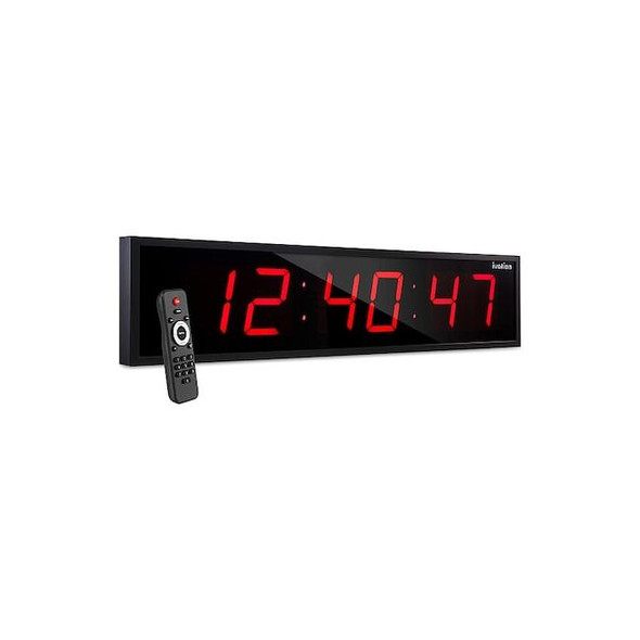 Ivation Digital Clock,LED,Rectangle,60" W,Red JID0160TRED