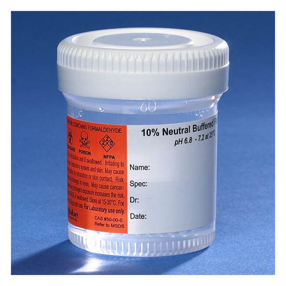 Globe Scientific Pre-Filled NBF Container, 60mL, PK96 6522FL