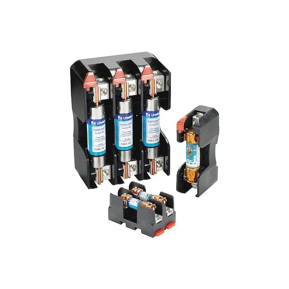 Open Fuse Block, 61 to 100A Amp Range, 600V AC/DC Volt Rating, 3 Poles, Box Lug