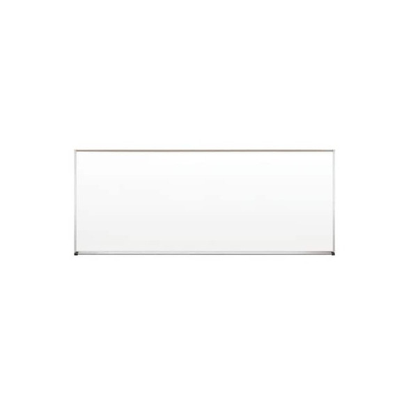 Dry Erase Board, Porcelain, 48 in, 120 in, Aluminum Frame, White, Gloss