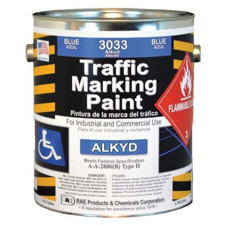 Traffic Zone Marking Paint, 1 gal., Handicap Blue, Alkyd Solvent -Based