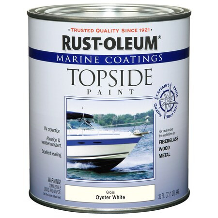 Rust-Oleum Marine Coatings Topside Paint, Oyster White, Gloss, 1 Qt 396977