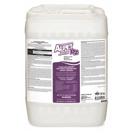Cleaner, Disinfectant and Sanitizer, 5 gal. Pail, Alcohol
