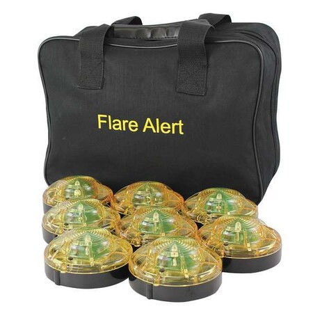 Flarealert LED Road Flare Kit, Yellow, 120 FPM, Magnetic Base B8YBP2ONLY