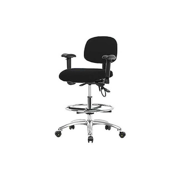 Ergonomic Chair, Adjustable Arms, 21-1/2" to 29" Height, Black