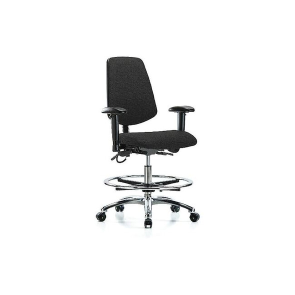 Ergonomic Chair, Adjustable Arms, 21-1/2" to 29" Height, Black