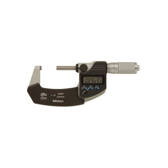 Mitutoyo Mic,1 to 2/25.4 to 50.8mm,Ratchet,NIST,Case 293-345-32CAL