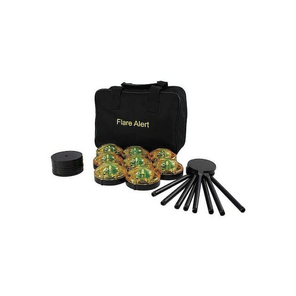 Flarealert LED Road Flare Kit, Yellow, 120 FPM, Magnetic Base B8YBP2FULL