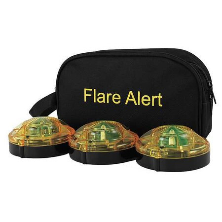 Flarealert LED Road Flare Kit, Yellow, 120 FPM, Magnetic Base B3YBP2