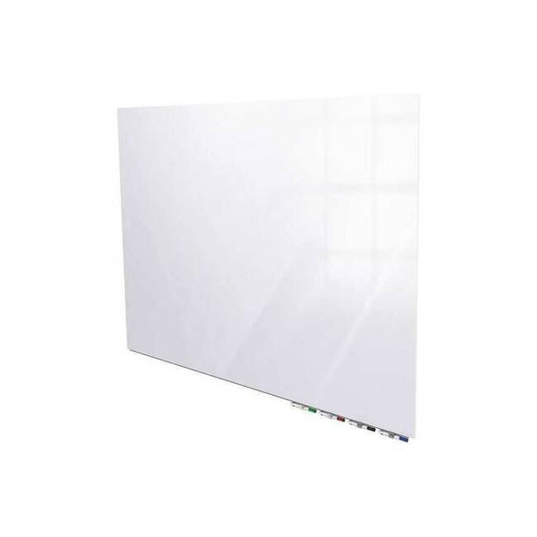 Dry Erase Board, Glass, 24 in, 36 in, No Frame Frame, White, Gloss